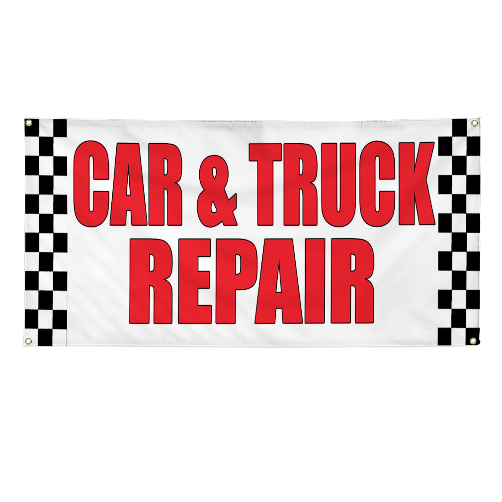 CAR & TRUCK REPAIR CAR AUTO BODY SHOP REPAIR Sign Banner 2' x 4' w/ 4