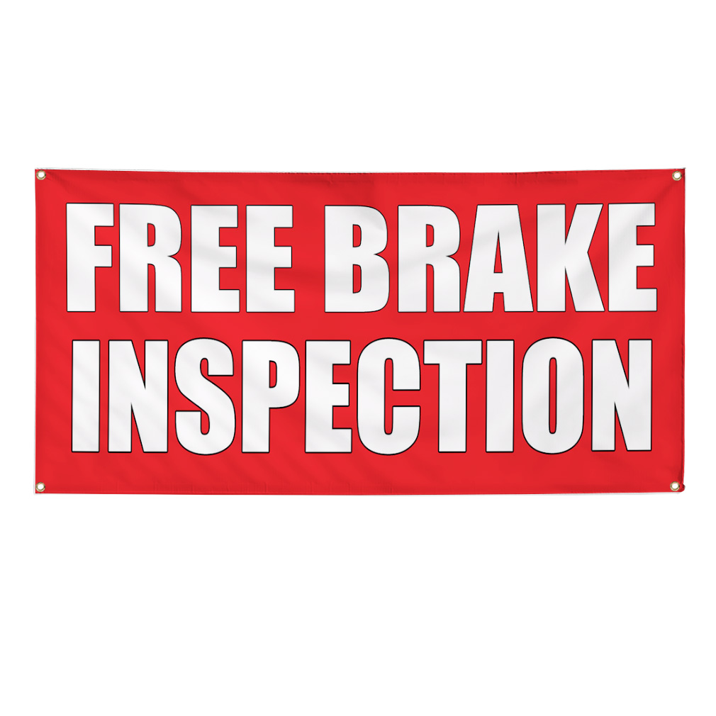 FREE BRAKE INSPECTION Advertisement 13oz Vinyl Banner Sign eBay