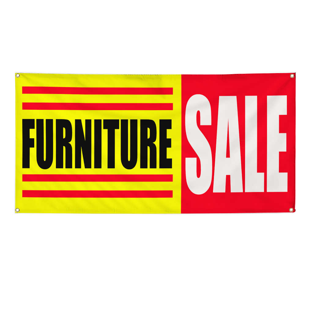 FURNITURE SALE Business Sign Banner 4 feet x 2 feet /w 4 Grommets eBay