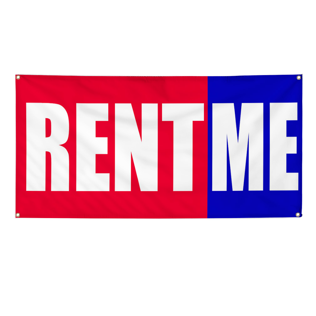 RENT ME Promotion Business Sign Banner 4' x 2' w/ 4 Grommets | eBay