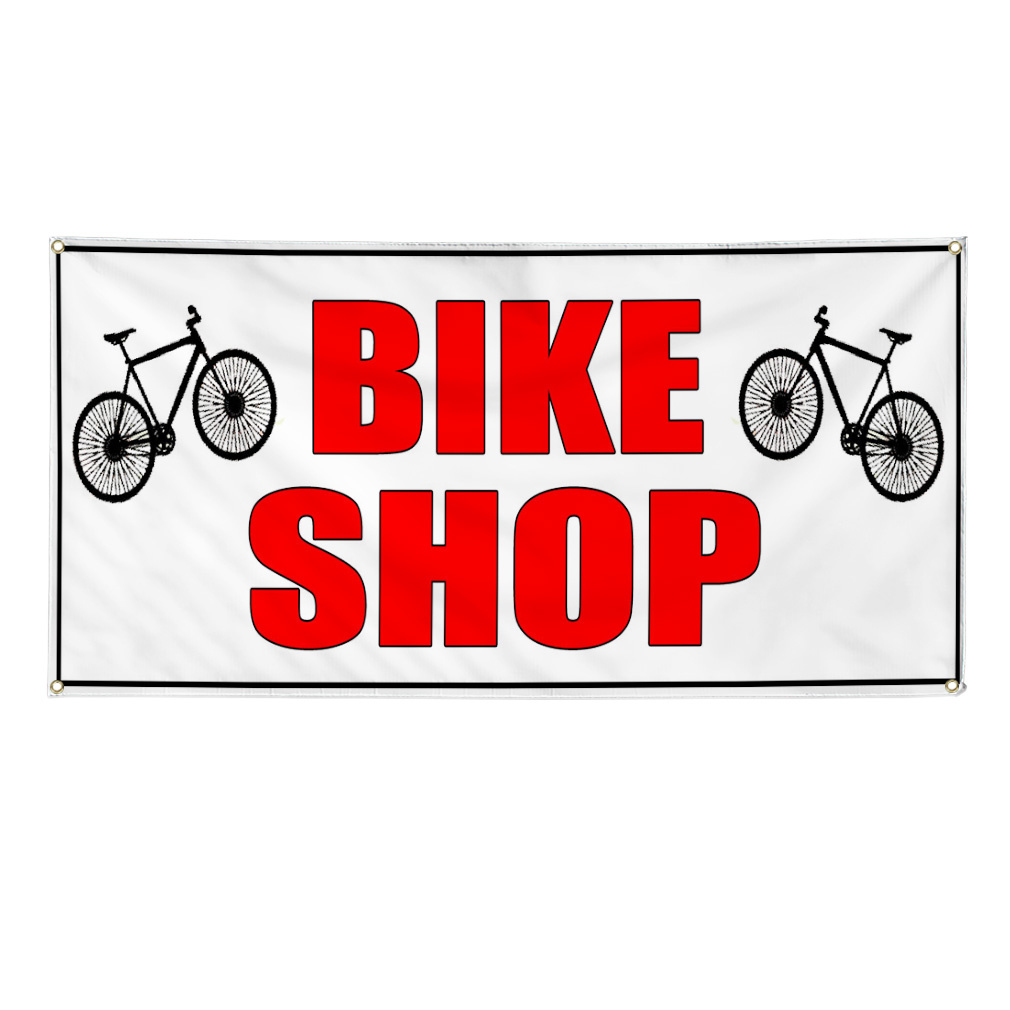 BIKE SHOP Business 4 ft x 8 ft Banner Sign w/8 Grommets eBay