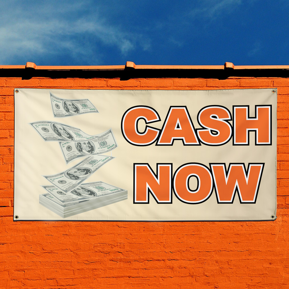 Vinyl Banner Sign Cash Now Business Business Marketing Advertising