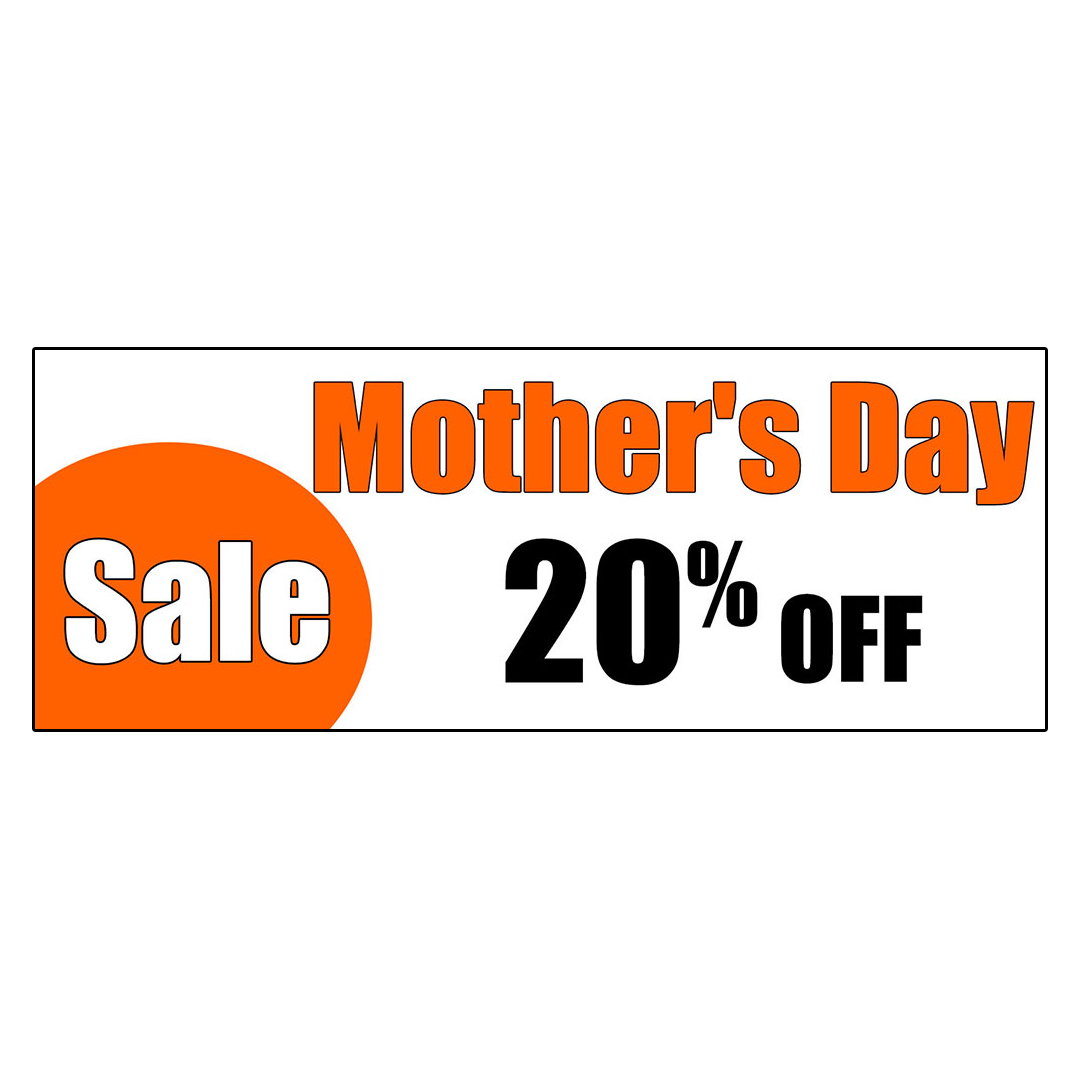 Mother'S Day Sale 20 Off Custom DECAL STICKER Retail Store Sign