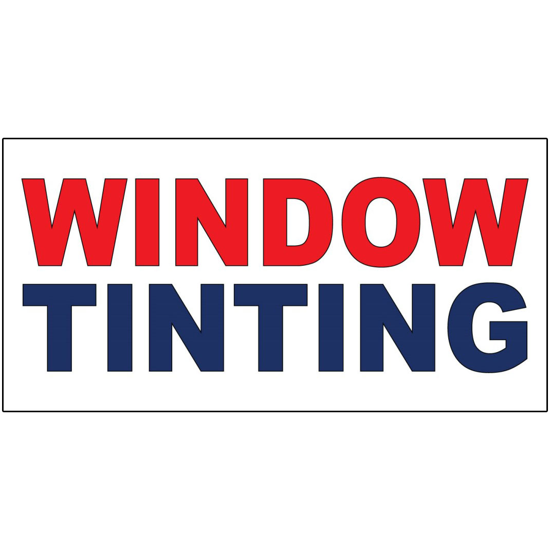 Window Tinting Red Blue Auto Car Repair Shop DECAL STICKER Retail Store