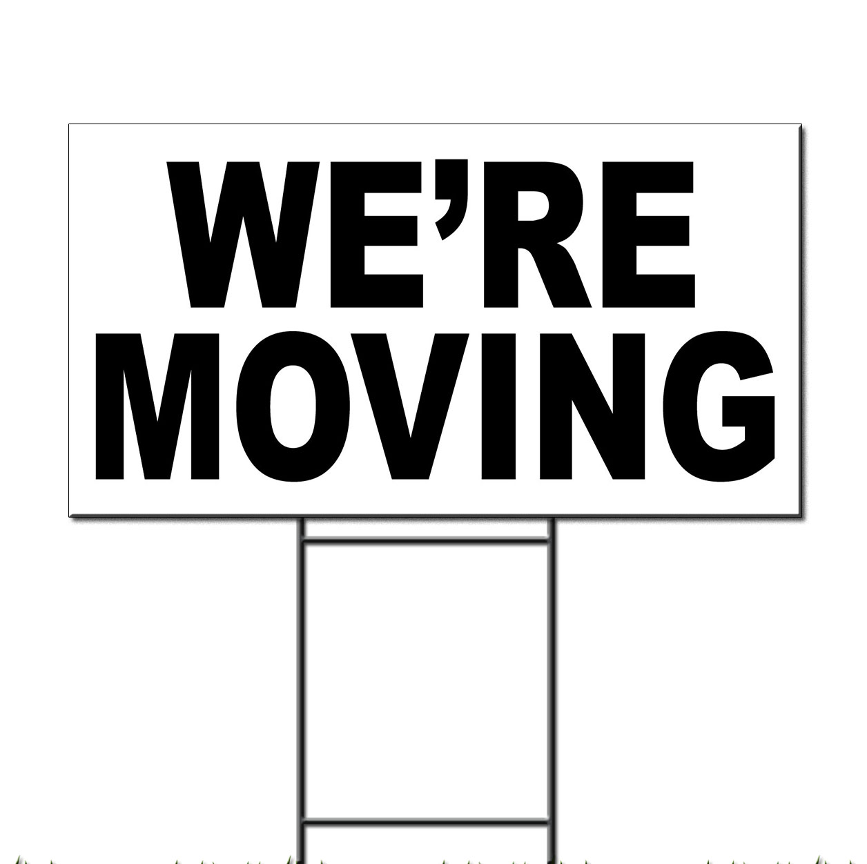 We'Re Moving Black Corrugated Plastic Yard Sign /Free Stakes eBay