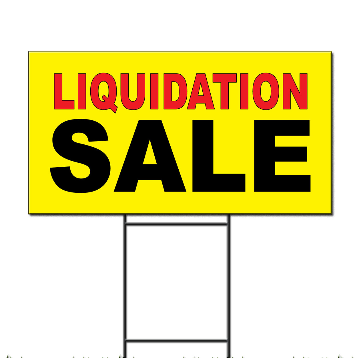Liquidation Sale Yellow Background Black Red Plastic Yard Sign /Free