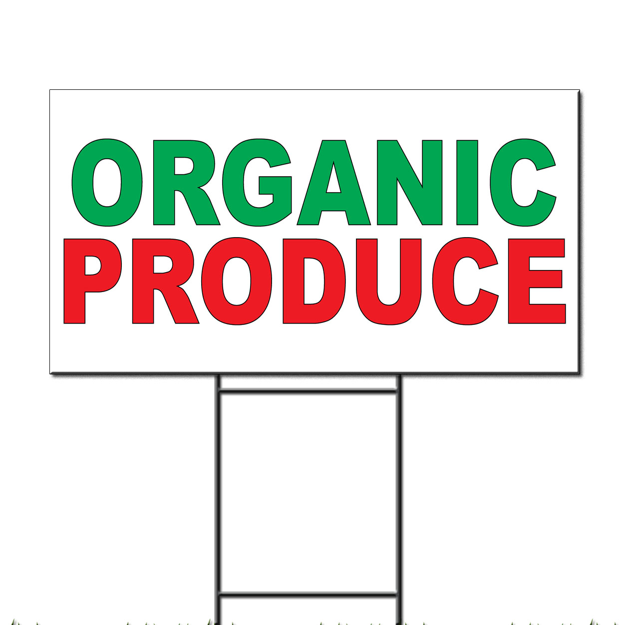 Organic Produce Green Red Corrugated Plastic Yard Sign /Free Stakes eBay