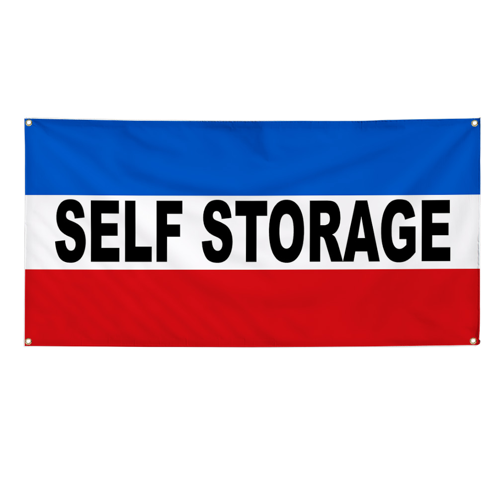 Self Storage 13 oz Vinyl Banner Sign w/ Metal Grommets 4 ft x 8 ft