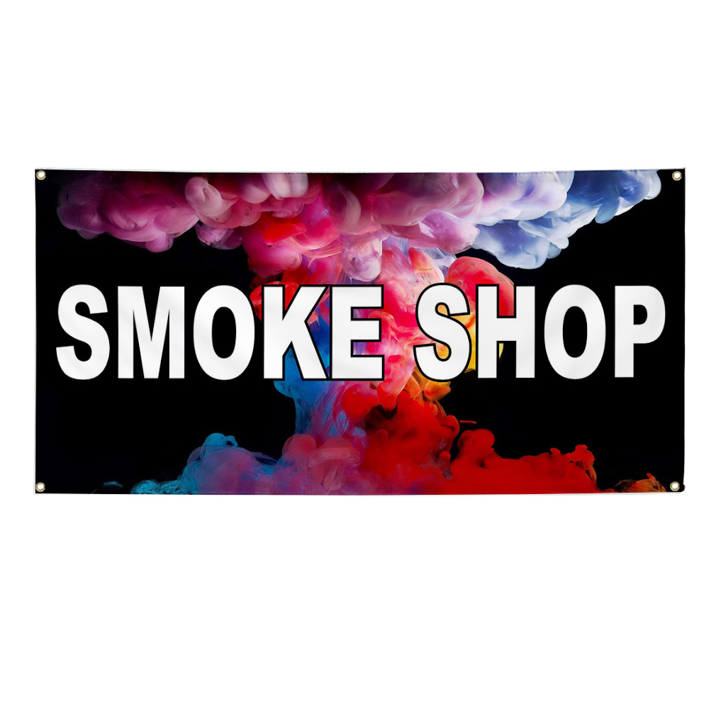 Smoke Shop 13 oz Vinyl Banner Sign w/ Metal Grommets 4 ft x 8 ft | eBay