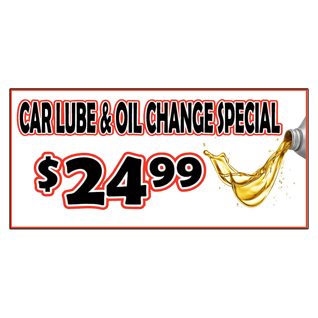 Car Lube & Oil Change Special DECAL STICKER Retail Store Sign eBay