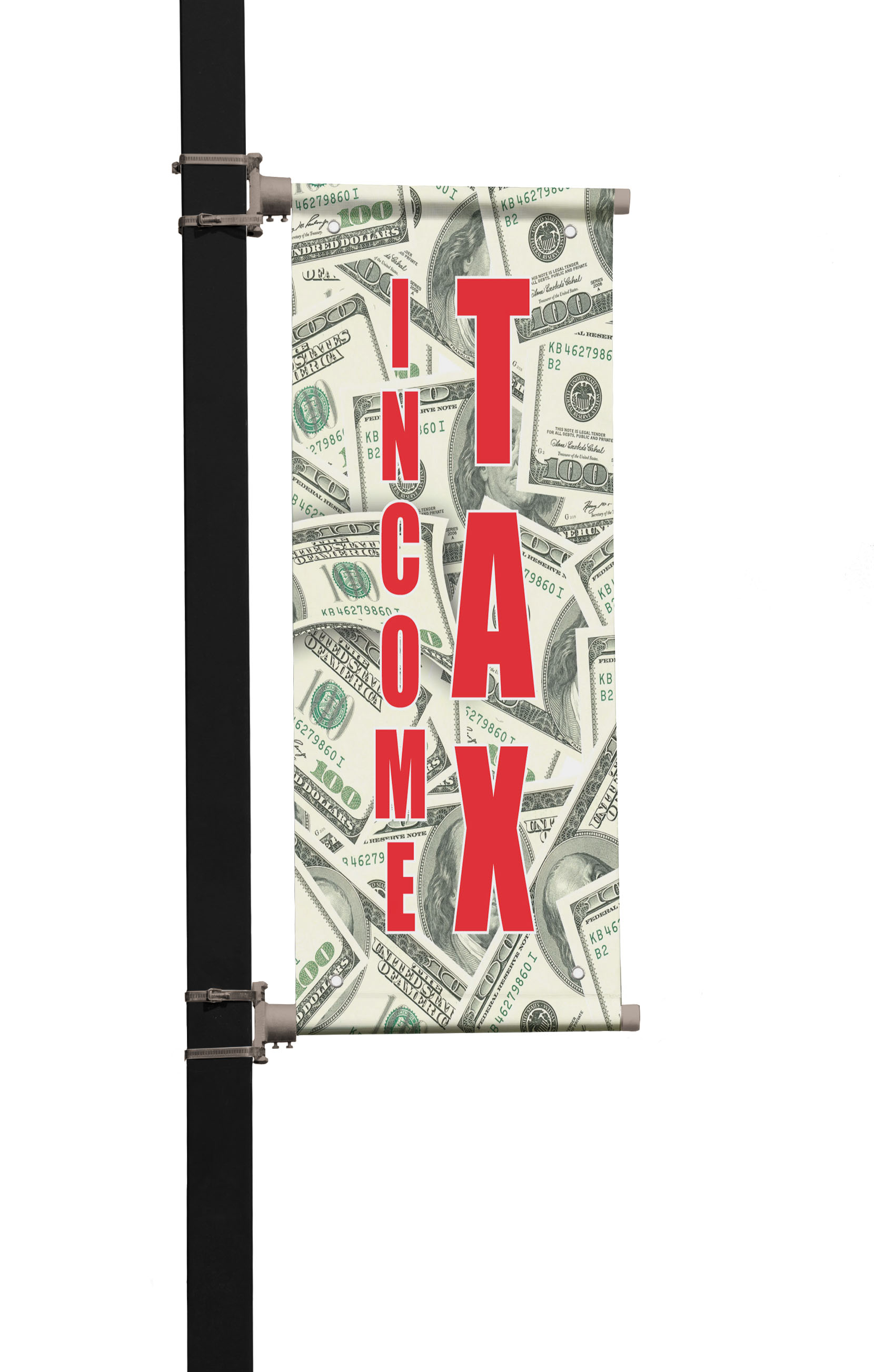 Tax Double Sided Vertical Pole Banner Sign eBay