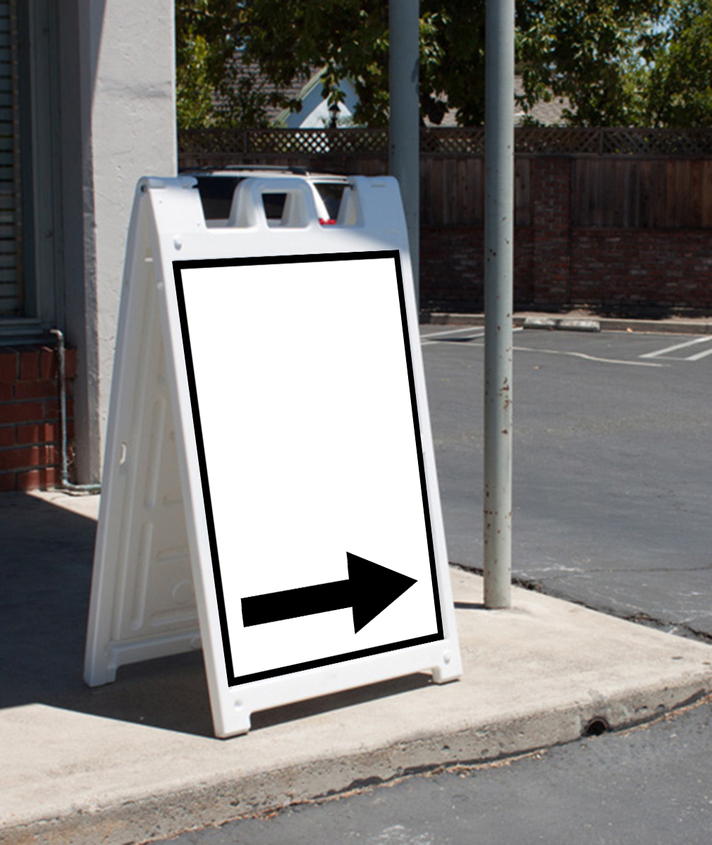 Arrow Right Dry Erase Vinyl Signicade AFrame Sidewalk Sandwich Street