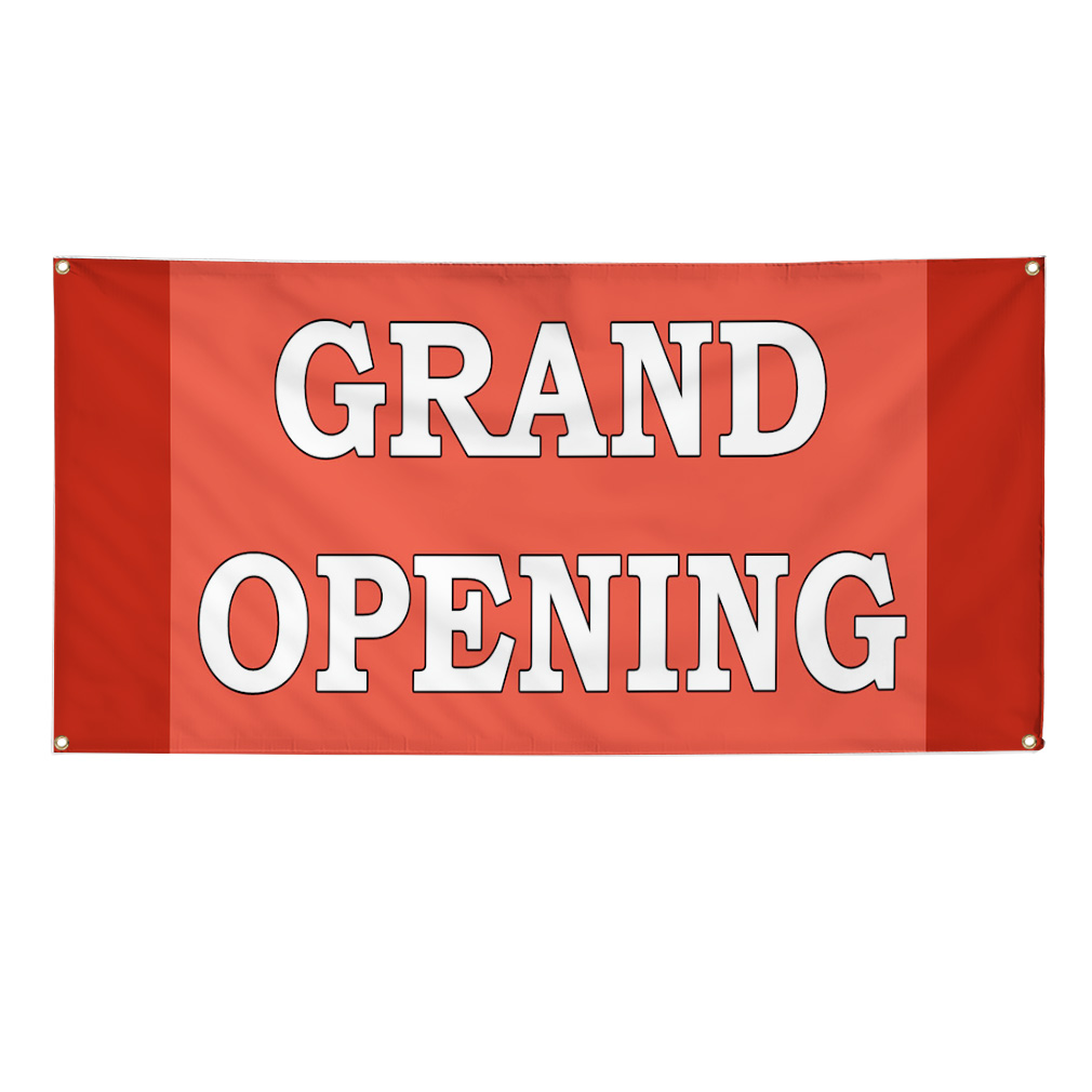 Vinyl Banner Multiple Options Grand Opening Red White Advertisement Business