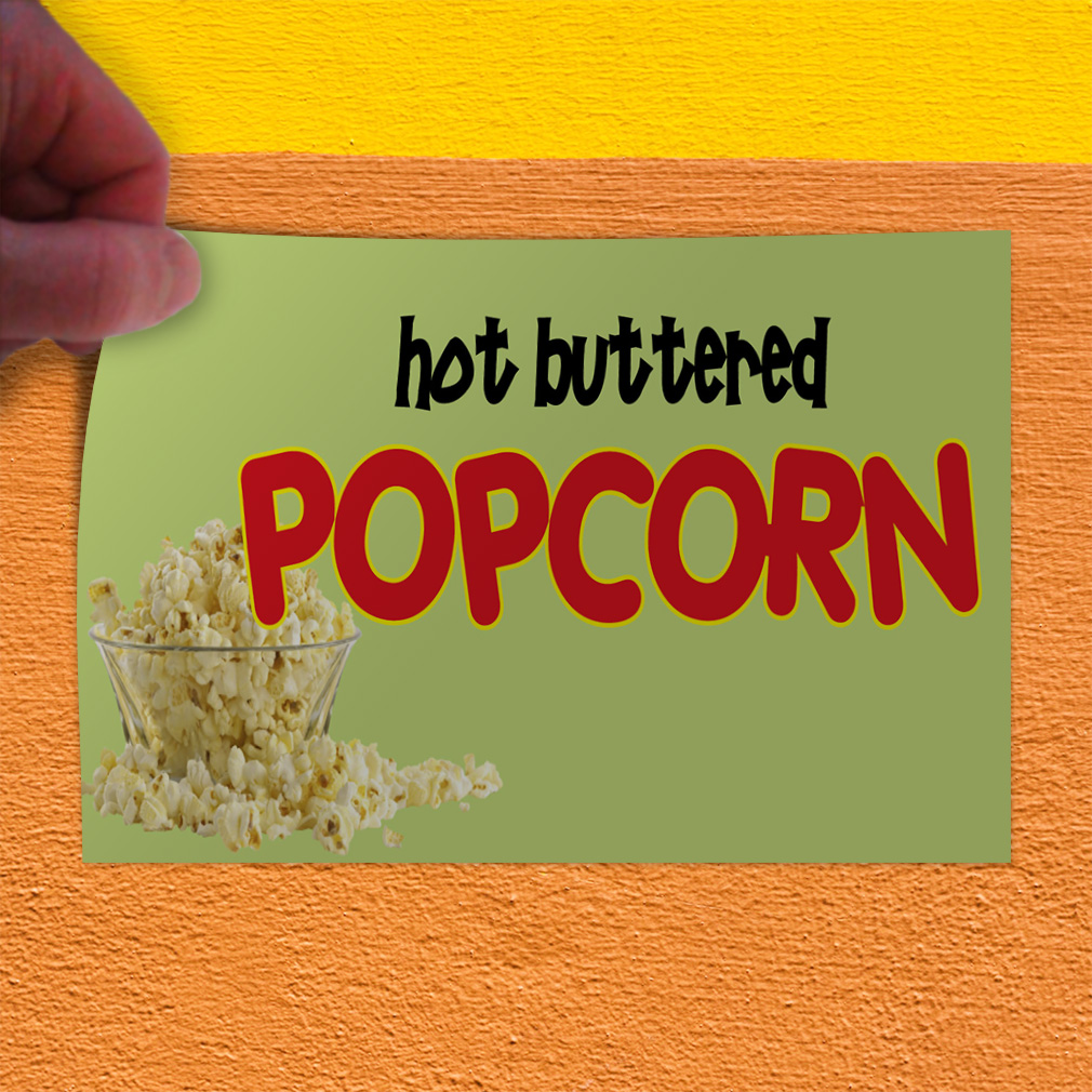 Decal Stickers Hot Buttered Popcorn Food Fair Promotion Vinyl Store