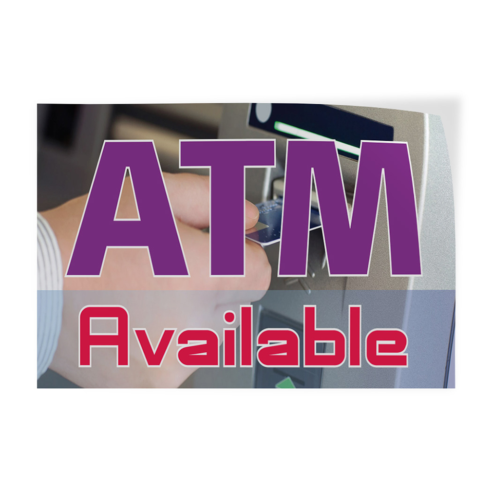 Set of 5 45inx30in Decal Sticker Multiple Sizes ATM Available #1 Business ATM Available Outdoor Store Sign White Set of 5 45inx30in Decal Sticker Multiple Sizes ATM Available #1 Business ATM Available Outdoor Store Sign White