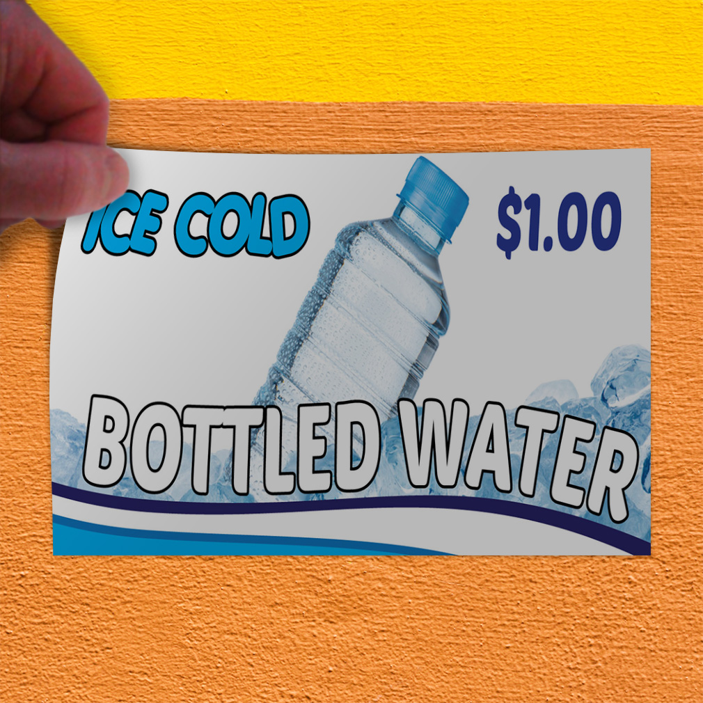 Decal Stickers Ice Cold $ 1.00 Bottled Water Vinyl Store Sign Label | eBay