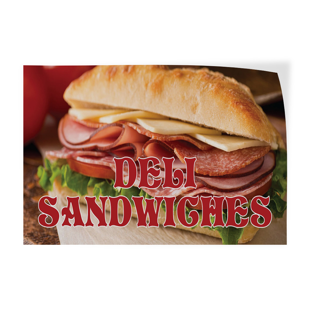Decal Stickers Deli Sandwiches Advertising Printing Vinyl Store Sign