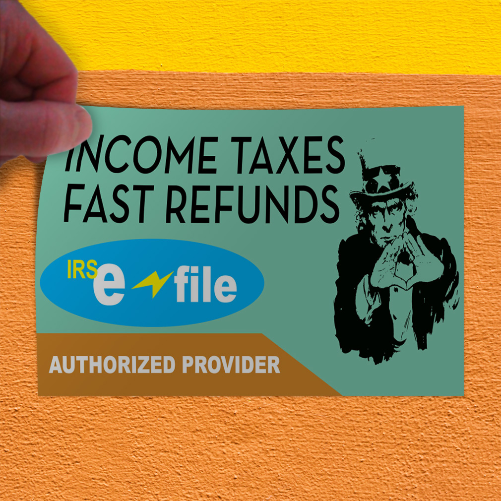 Decal Stickers Taxes Fast Refunds Business Vinyl Store Sign